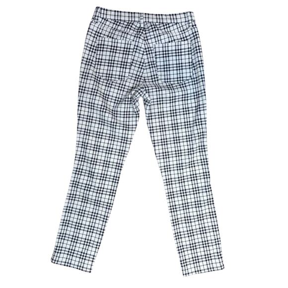 Uniqlo Plaid Pull On Leggings Knit Trousers Pants Size Small Cream & Black NWOT - Picture 2 of 10